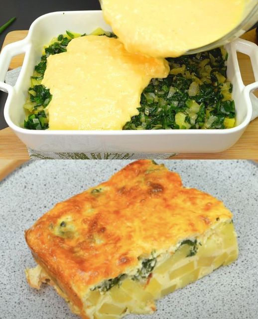 Spinach, Potato, and Cheese Casserole - knedir Recipes