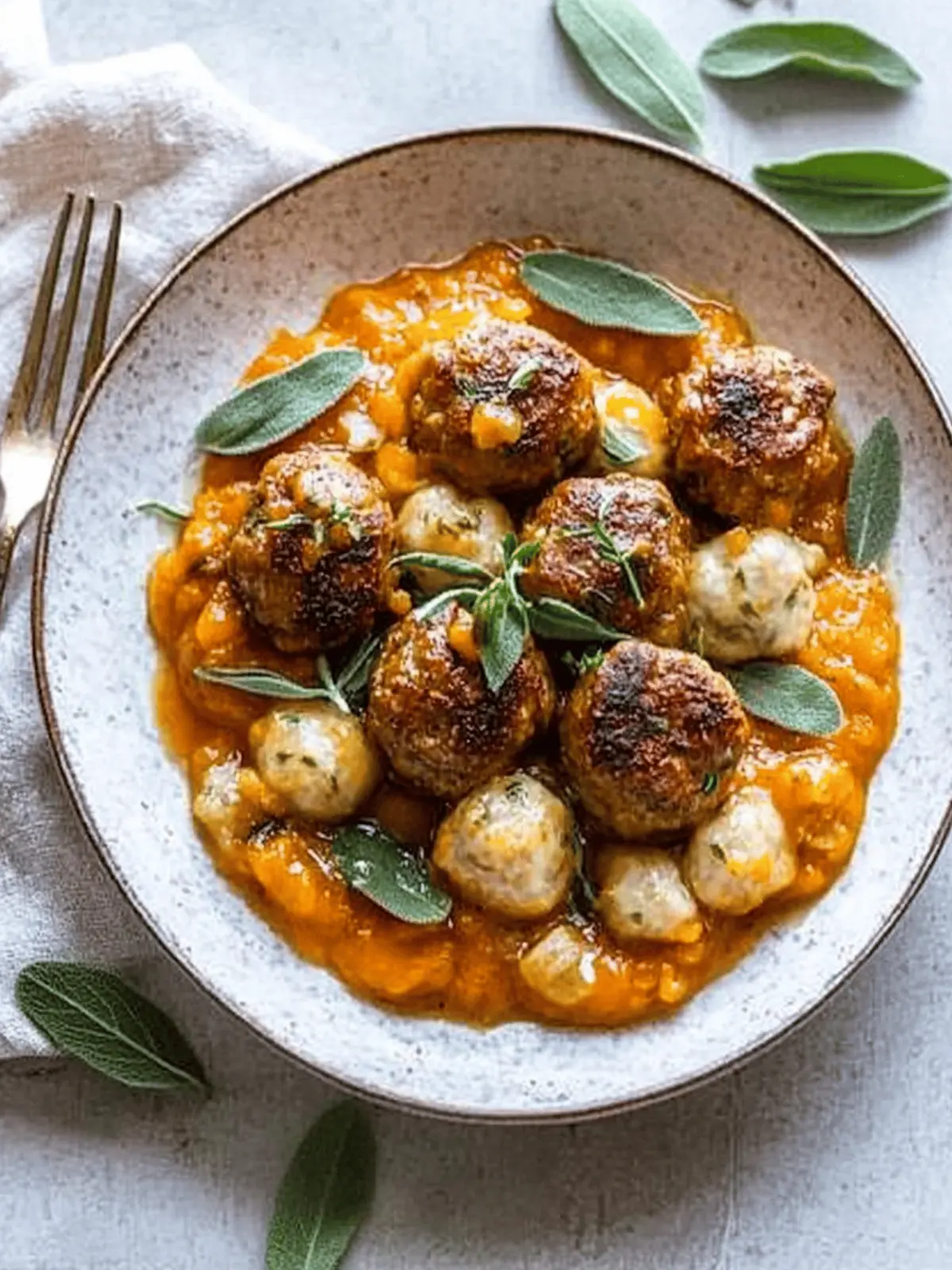 Turkey Meatballs in Pumpkin Sage Sauce for Cozy Fall Nights Turkey Meatballs in Pumpkin Sage Sauce