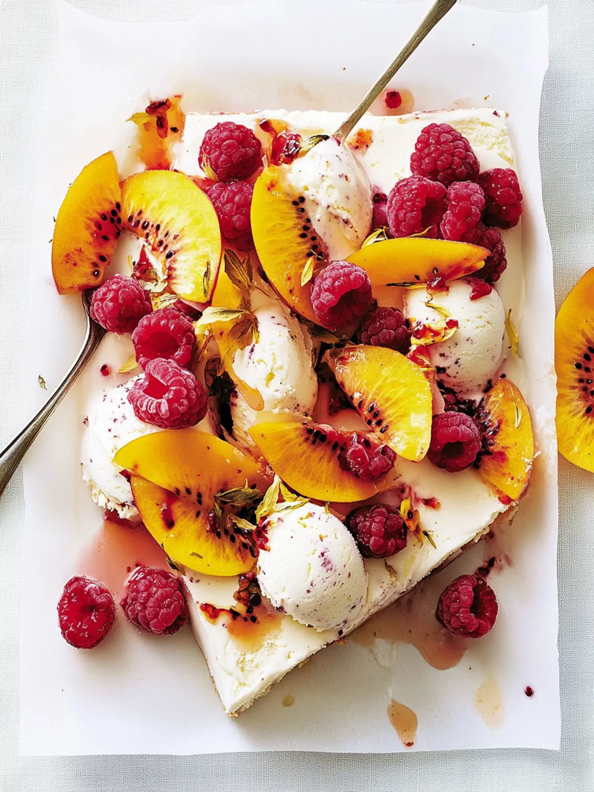 Irresistible Summer Fruit Raspberry Ice Cream Slice for Refreshment