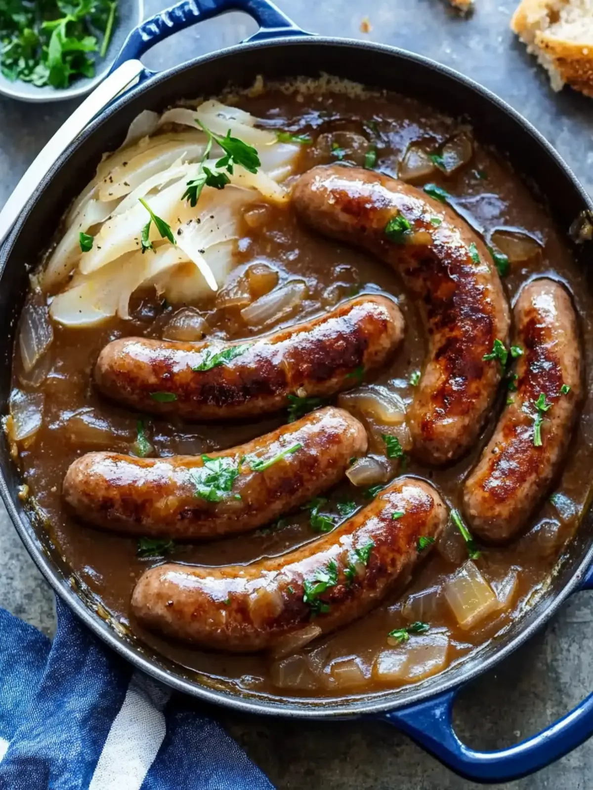 Sausages In Onion Gravy